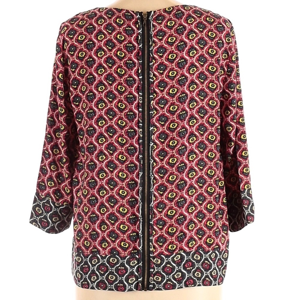 Rachel Roy Boho Scoop Neck Back Zippered Long Sleeve Tunic Top Large - Picture 5 of 7
